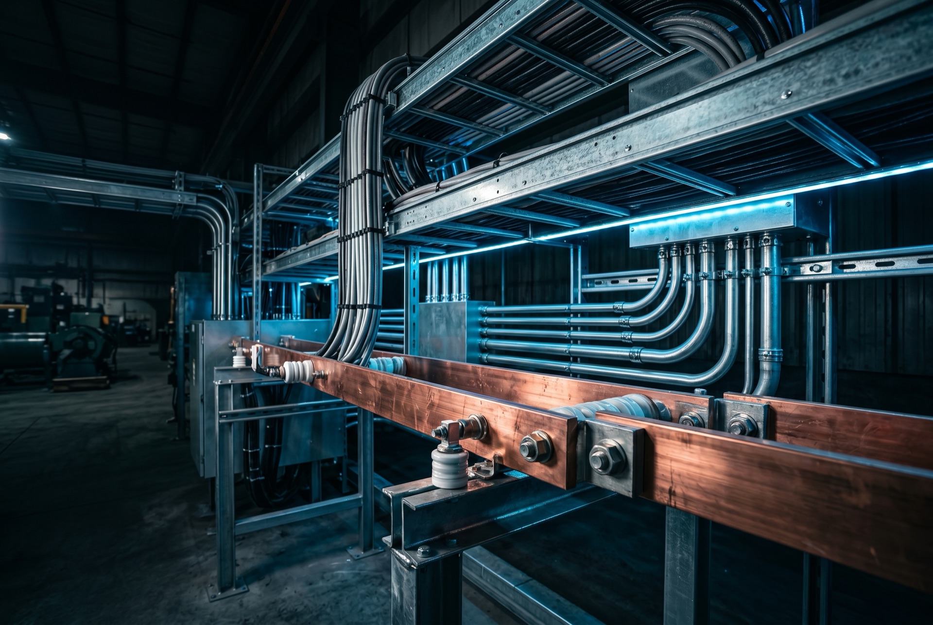 Industrial electrical infrastructure with copper wiring