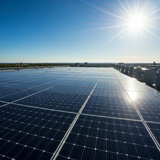 Commercial rooftop solar panels