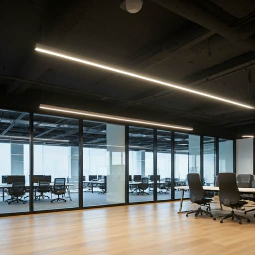 Modern office with LED lighting