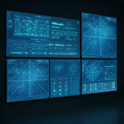 Control room with monitoring displays