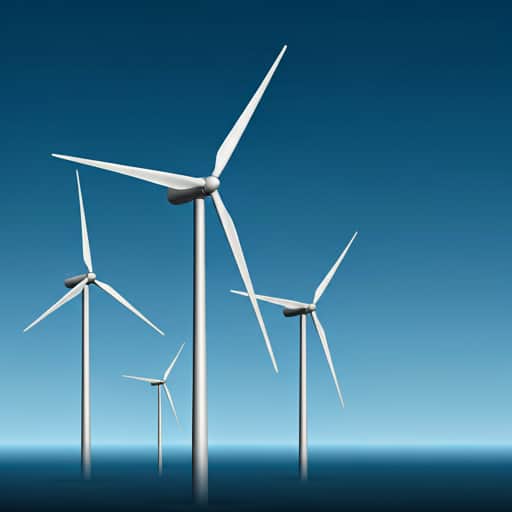Wind turbine blades silhouetted